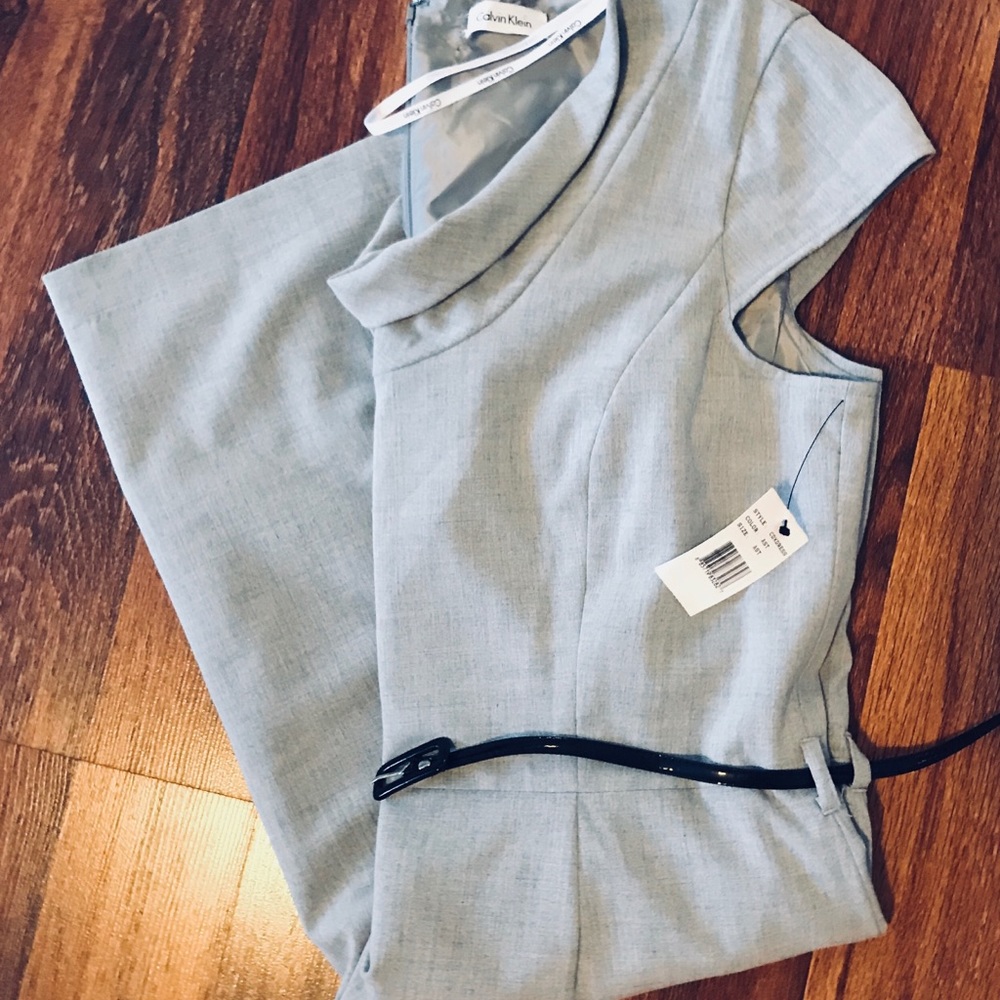 Calvin Klein Grey Cowl Neck Dress